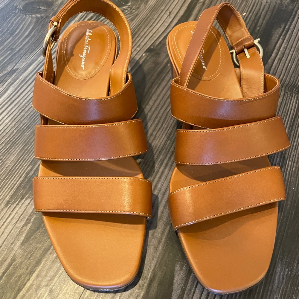 Ferragamo Brown Leather Sandals